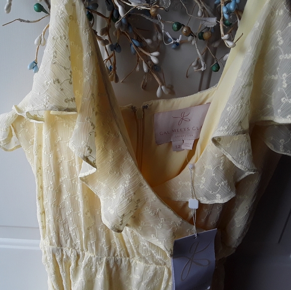 Gal Meets Glam Helena Eyelet Faux Wrap Dress NWT - Picture 7 of 16